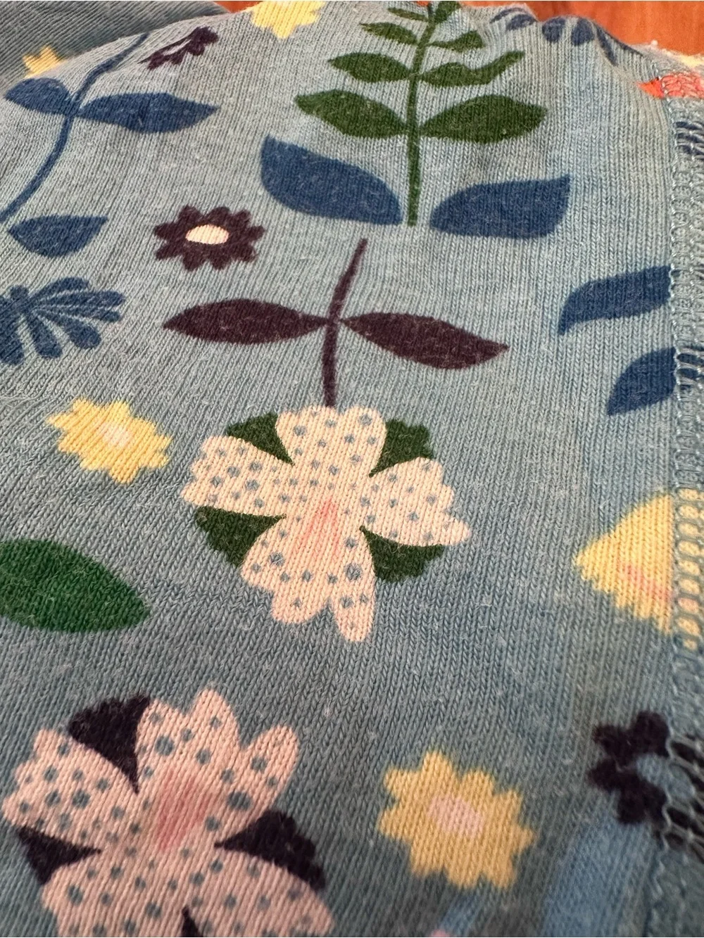 Hanna Andersson Size 110 5 Blue Scandi Floral Short Sleeve Pajama Set Cotton